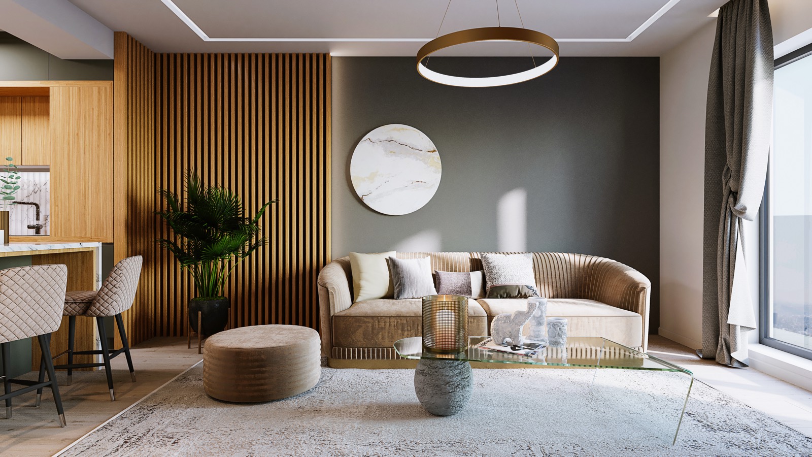 Living studio – Avrig Park Residence (randare)
